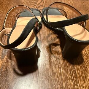 Madewell Black and Tan Sandals with Ankle Strap